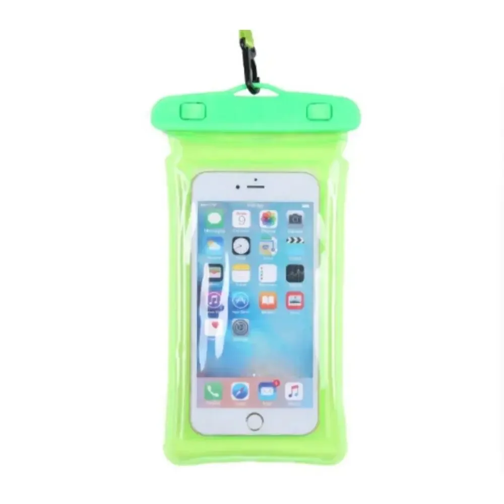 Mobile Phone Dry Bag Touch Screen Pouch, Transparent Floating Waterproof ~Green